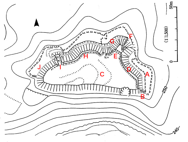 高嶺城 縄張り図