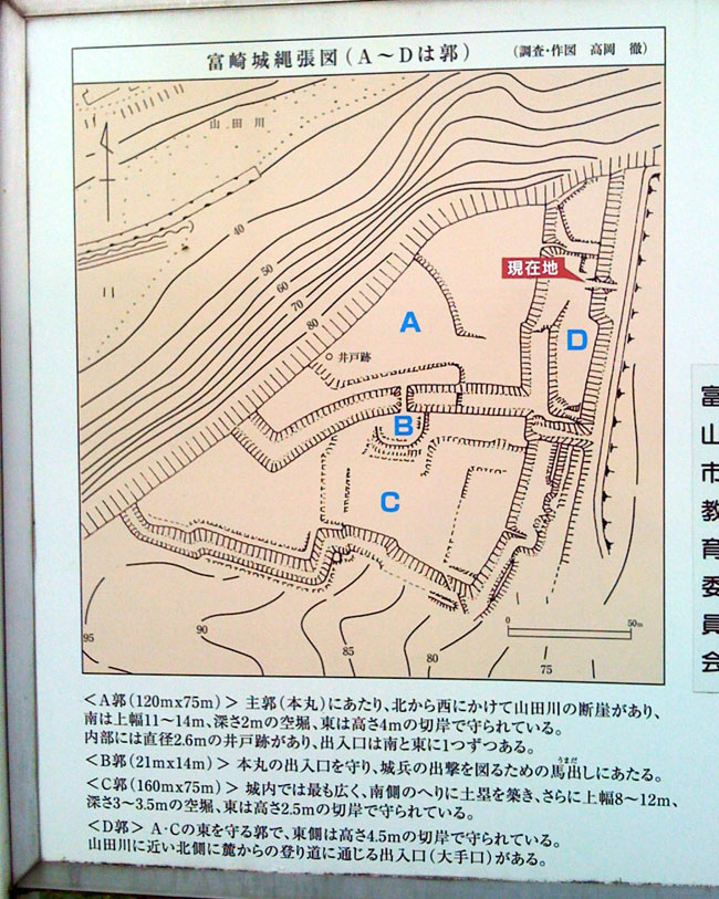 富崎城縄張り図